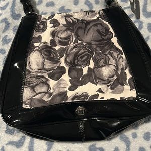 Liz Claiborne Black and White Floral Bag